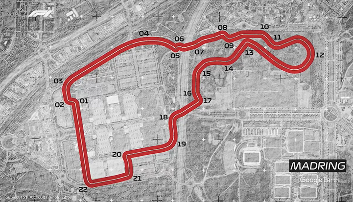 Mapa Circuito F1 Madrid